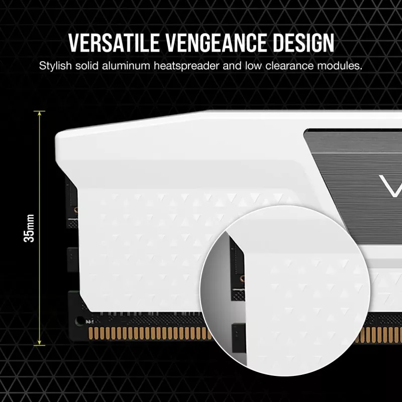 Corsair Vengeance CMK32GX5M2B6000Z30W, 32 GB, 2 x 16 GB, DDR5, 6000 MHz, 288-pin DIMM, Blanco