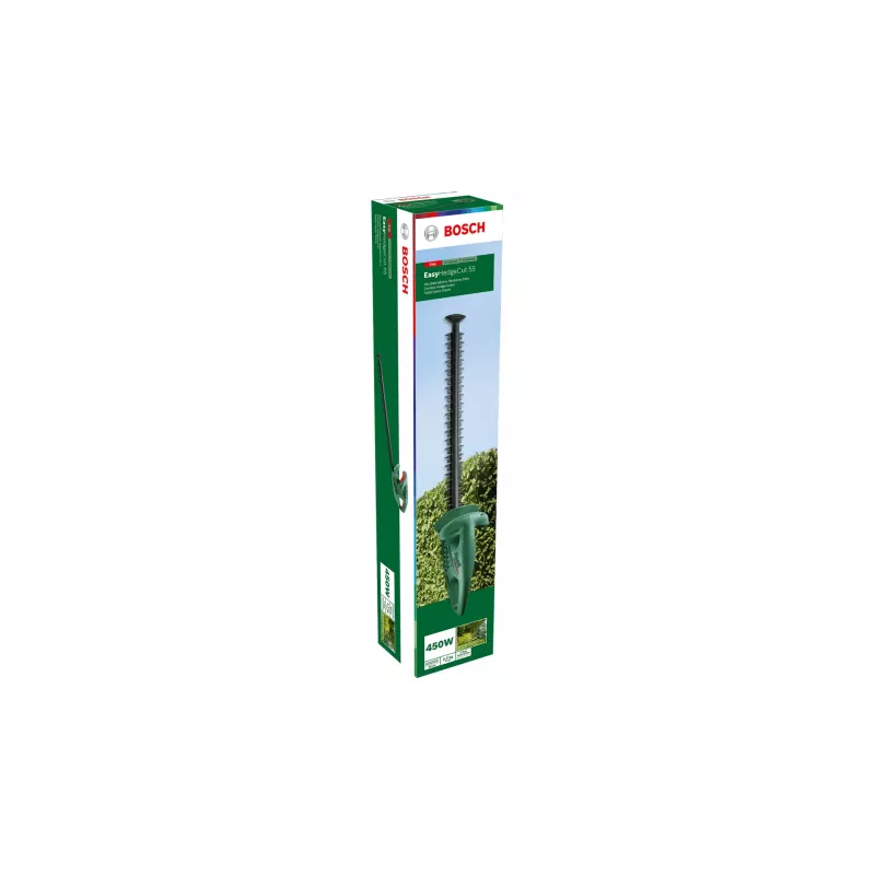Cortasetos Bosch Easy HedgeCut 55 — espada de 55 cm, 450 W, 3,4 kspm, 2,7 kg