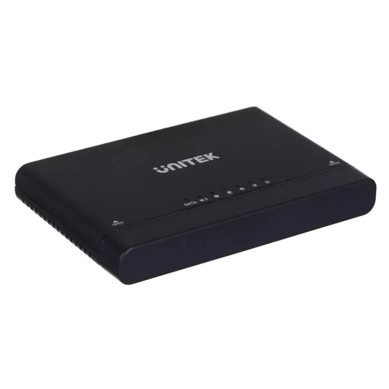 Unitek S1222A adaptador USB-C a unidades M.2 NVMe y SATA de 2,5/3,5 pulgadas con clonación offline, 10 Gbps, negro