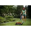 Fiskars StaySharp Max 113880 cortacésped helicoidal manual, ancho de corte 46 cm, altura de corte 25–100 mm, negro/naranja