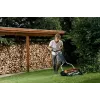 Fiskars StaySharp Max 113880 cortacésped helicoidal manual, ancho de corte 46 cm, altura de corte 25–100 mm, negro/naranja