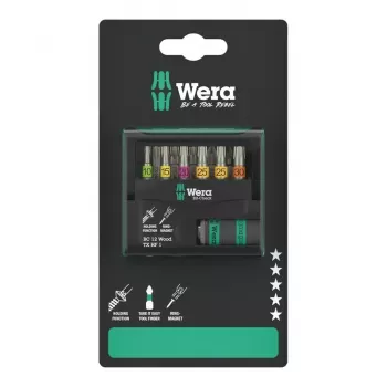Set de puntas Wera 05073641001 Bit-Check 12 Wood TORX HF 1 SB