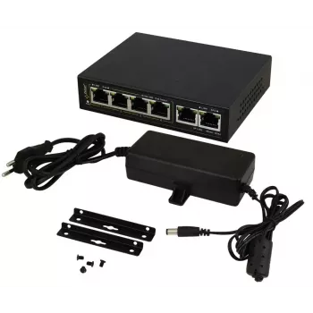 Switch PoE Gigabit PULSAR SG-64 — 4 puertos PoE, 2 puertos uplink