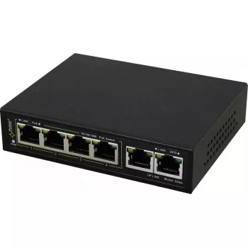 Switch PoE Gigabit PULSAR SG-64 — 4 puertos PoE, 2 puertos uplink