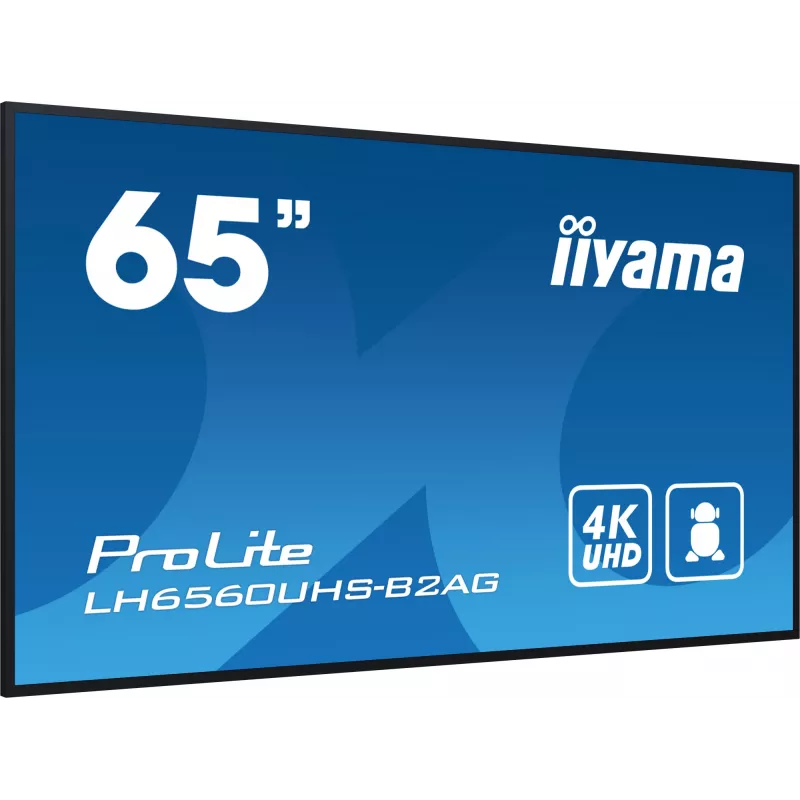 iiyama LH6560UHS-B2AG Pantalla de señalización digital A-board 163,8 cm (64,5 inch) LED Wi-Fi 500 cd/m² 4K Ultra HD Negro Procesador integrado Android 11 24/7