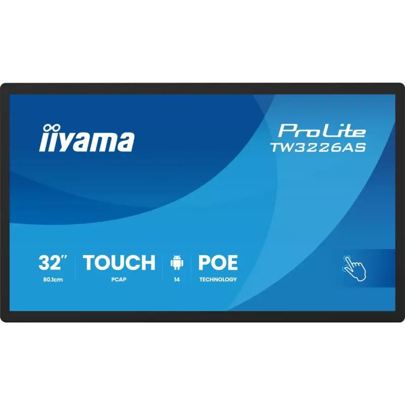 iiyama TW3226AS-B3P Pantalla de señalización digital diseño kiosco 80 cm (31,5 inch) LED Wi-Fi 430 cd/m² Full HD Negro Táctil Procesador integrado Android 24/7
