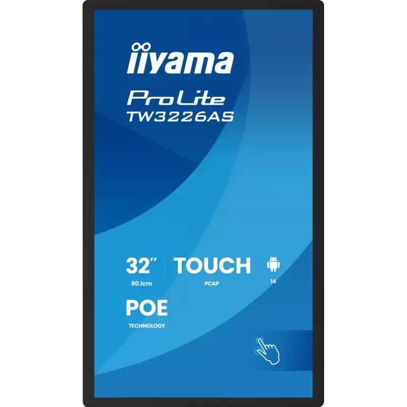 iiyama TW3226AS-B3P Pantalla de señalización digital diseño kiosco 80 cm (31,5 inch) LED Wi-Fi 430 cd/m² Full HD Negro Táctil Procesador integrado Android 24/7