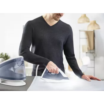 Tefal Express Optimal SV4110 2200 W 1,2 L Cerámica Express Glide Azul, Blanco