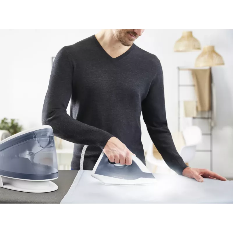 Tefal Express Optimal SV4110 2200 W 1,2 L Cerámica Express Glide Azul, Blanco