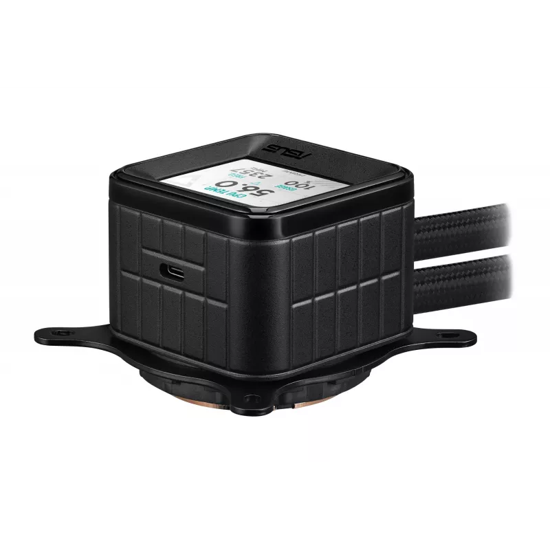 Refrigeración líquida todo en uno ASUS Prime LC 360 ARGB LCD — Radiador de 360 mm, 3 ventiladores de 120 mm, LCD, PWM, Negro