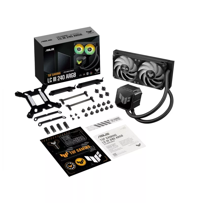 Refrigeración líquida todo en uno ASUS TUF GAMING LC III 240 ARGB — Radiador de 240 mm, 2 ventiladores ARGB de 120 mm, compatibilidad con socket AM5, Negro