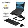 Soporte para portátil Fellowes para escritorio – Soporte para portátil Hana LT para casa y oficina – Soporte para portátil ajustable con 3 alturas – Tamaño máximo de pantalla 19 inch – Peso máximo 4,5 kg – Negro