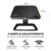 Soporte para portátil Fellowes para escritorio – Soporte para portátil Hana LT para casa y oficina – Soporte para portátil ajustable con 3 alturas – Tamaño máximo de pantalla 19 inch – Peso máximo 4,5 kg – Negro