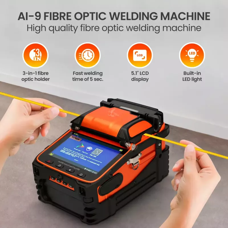 Fusionadora de empalme Extralink AI-9 7800mAh batería lámpara LED LCD 5,1