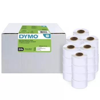 Etiquetas de dirección DYMO Authentic LabelWriter | 28 mm x 89 mm | 24 rollos con 130 etiquetas Easy-Peel (3120 etiquetas) | Autoadhesivas | para impresoras de etiquetas LabelWriter