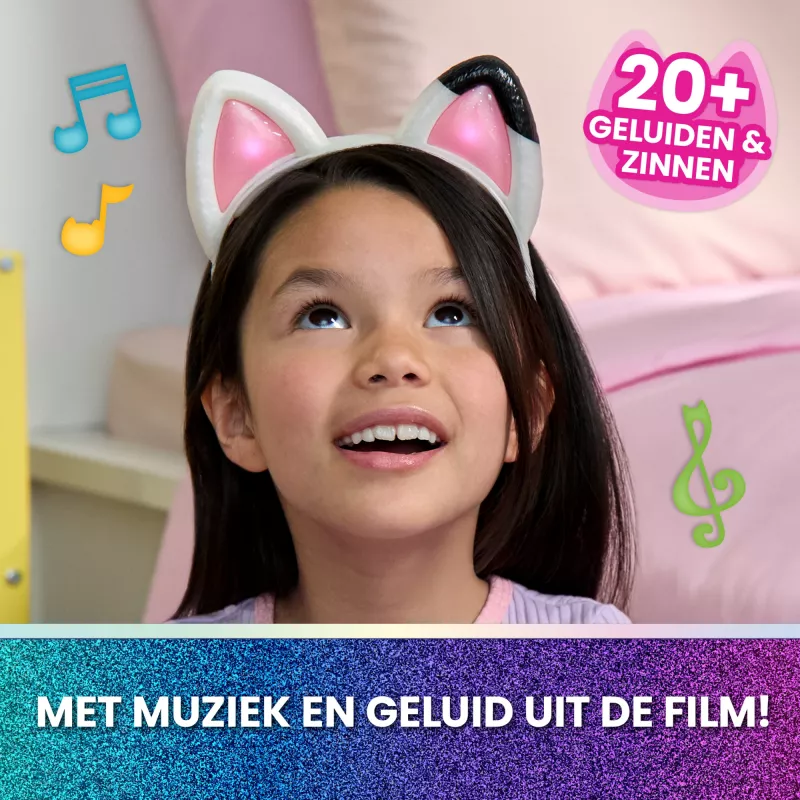 Gabbys Dollhouse: La película, orejas interactivas Miauz-tásticas, diadema con luces, sonidos y 3 modos de juego, juguete para niñas y niños a partir de 3 años