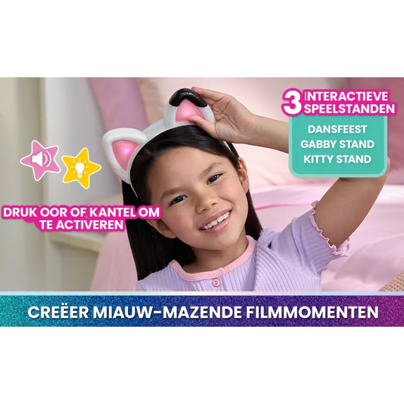 Gabbys Dollhouse: La película, orejas interactivas Miauz-tásticas, diadema con luces, sonidos y 3 modos de juego, juguete para niñas y niños a partir de 3 años