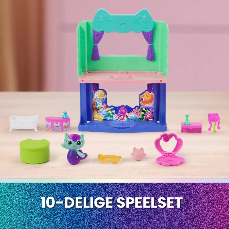 Set de figuras de juguete Spin Master Gabby's Dollhouse The Movie — Accesorio de baño Spa-wesome de MerCat, a partir de 3 años
