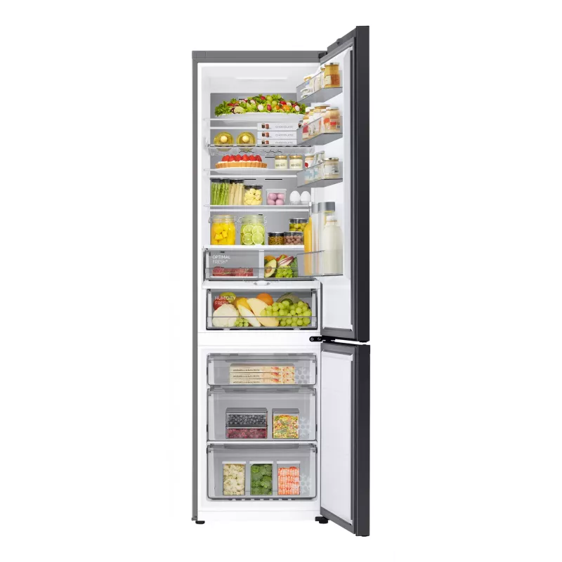 Samsung RL38C7B5BB1/EG Bespoke frigorífico combi de libre instalación, 387 l (273 l + 114 l), 203 cm, clase energética B, SmartThings, acero inoxidable oscuro