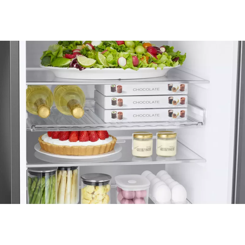 Samsung RL38C7B5BB1/EG Bespoke frigorífico combi de libre instalación, 387 l (273 l + 114 l), 203 cm, clase energética B, SmartThings, acero inoxidable oscuro