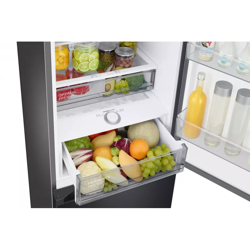 Samsung RL38C7B5BB1/EG Bespoke frigorífico combi de libre instalación, 387 l (273 l + 114 l), 203 cm, clase energética B, SmartThings, acero inoxidable oscuro