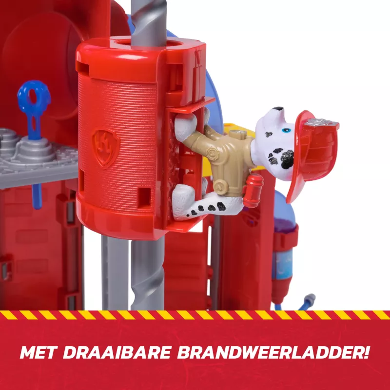 PAW Patrol Fire Rescue centro de mando de rescate de bomberos con figura de Marshall, camión de bomberos de rescate, luces, lanzador y efectos de sonido, juguete infantil para niños y niñas a partir de 3 años