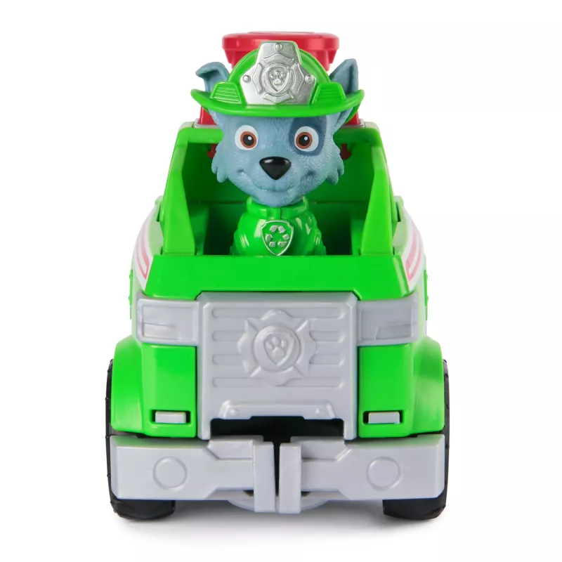 PAW Patrol Fire Rescue: Rocky Rescue camión cisterna de bomberos con figura de acción, brazo de agarre y camión de juguete, juguete para niños y niñas a partir de 3 años