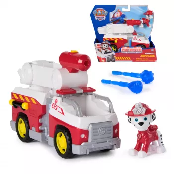 Coche de juguete de bomberos Spin Master Marshall Rescue Fire Engine con figura de acción, lanzador de proyectiles, plástico, a partir de 3 años