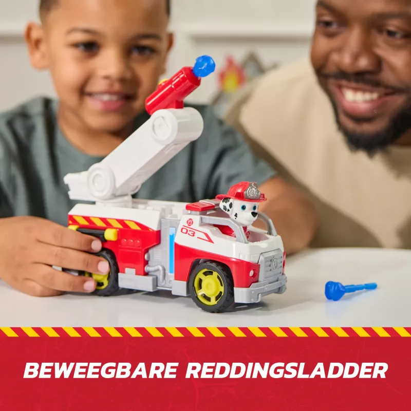 Coche de juguete de bomberos Spin Master Marshall Rescue Fire Engine con figura de acción, lanzador de proyectiles, plástico, a partir de 3 años
