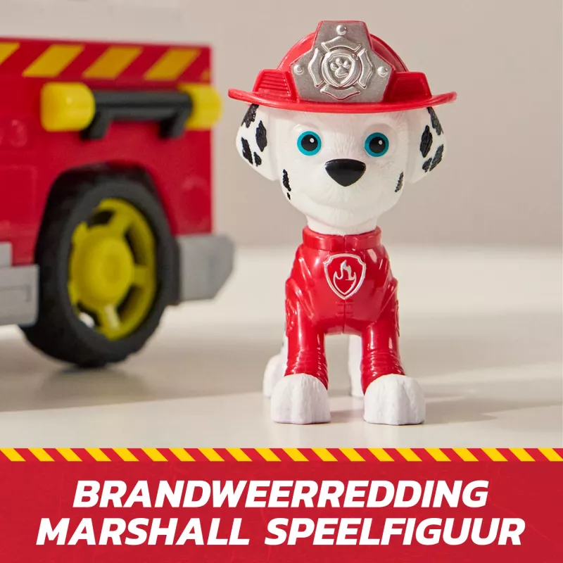 Coche de juguete de bomberos Spin Master Marshall Rescue Fire Engine con figura de acción, lanzador de proyectiles, plástico, a partir de 3 años