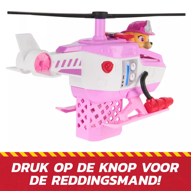 PAW Patrol Fire Rescue: Skye helicóptero de rescate con figura de acción, amigo felino y helicóptero de juguete, juguete para niños y niñas a partir de 3 años