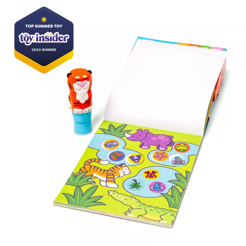 Melissa & Doug Sticker WOW! bloc de actividades de 24 páginas y sellos de pegatinas, 300 pegatinas, juguete fidget de arte y manualidades figura coleccionable – Tigre – certificado FSC