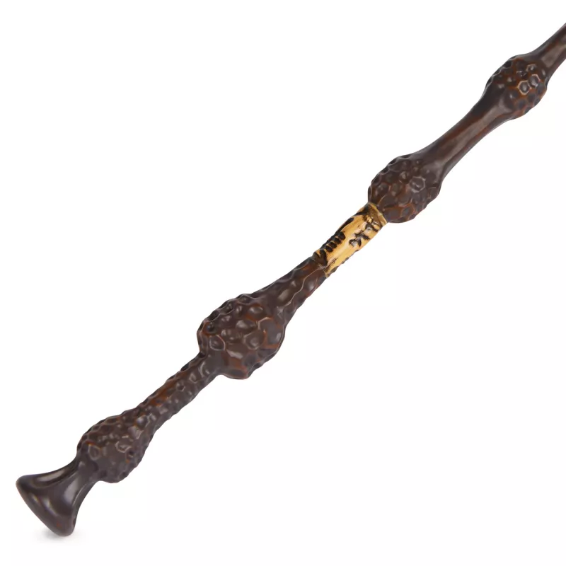 Spin Master Wizarding World Harry Potter varita auténtica de Albus Dumbledore con soporte de Hogwarts, para juegos de rol, de plástico, a partir de 14 años