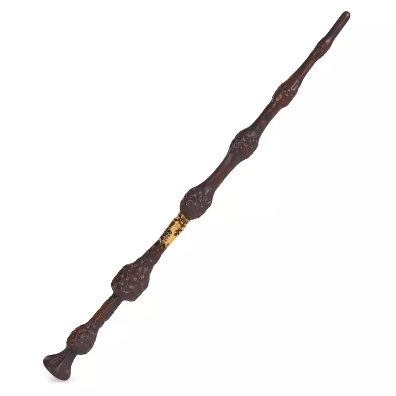 Spin Master Wizarding World Harry Potter varita auténtica de Albus Dumbledore con soporte de Hogwarts, para juegos de rol, de plástico, a partir de 14 años