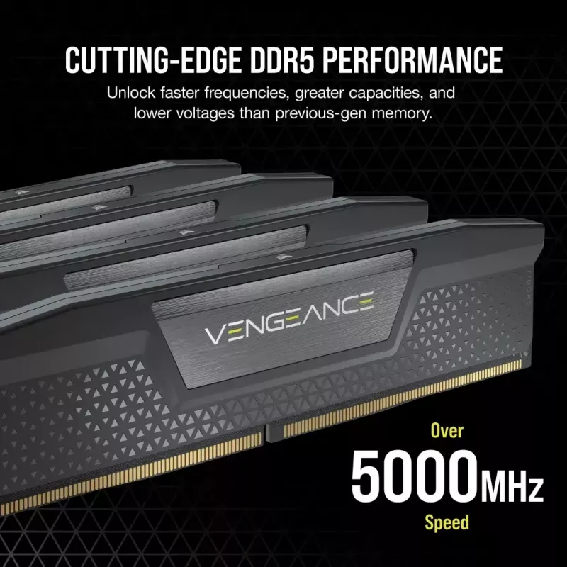 DIMM 96 GB DDR5-6000 (2x 48 GB) kit dual, memoria RAM negra, CMK96GX5M2B6000C30, Vengeance, INTEL XMP