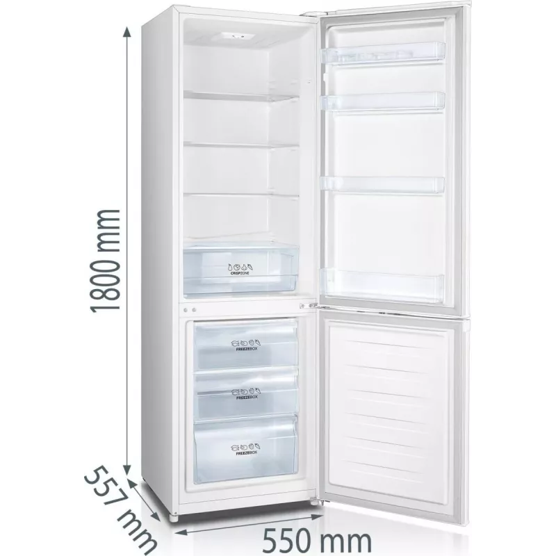 Frigorífico combi Gorenje RK418DPW4 BE, 269 L, N-ST, 39 dB, 3,2 kg/24h, D, blanco