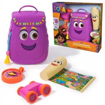 Spin Master Dora My Adventure mochila con mapa extraíble, prismáticos de juguete y brújula – multicolor, a partir de 3 años