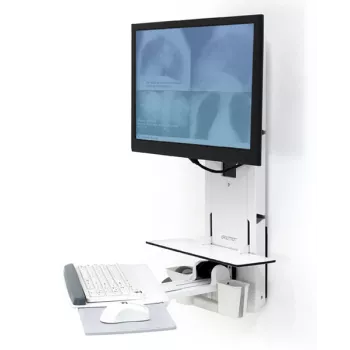 ERGOTRON Styleview soporte vertical elevable de pie y sentado para habitación de paciente (blanco)
