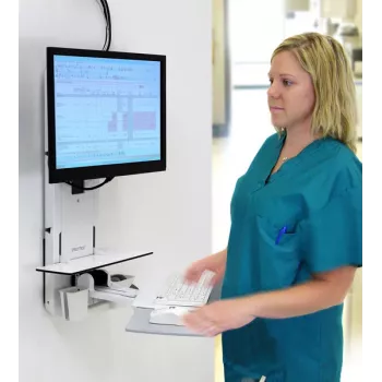 ERGOTRON Styleview soporte vertical elevable de pie y sentado para habitación de paciente (blanco)