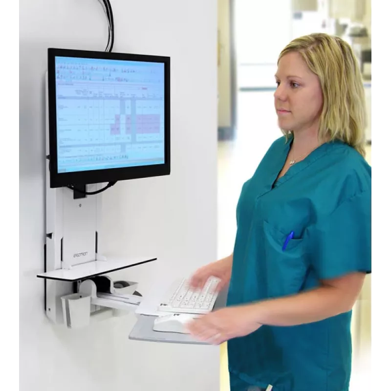 ERGOTRON Styleview soporte vertical elevable de pie y sentado para habitación de paciente (blanco)