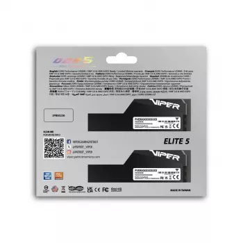 Memoria RAM DDR5 para PC PATRIOT Viper Elite 5 Ultra 64GB (2x32GB) 6000MHz CL28 1,4V con disipador
