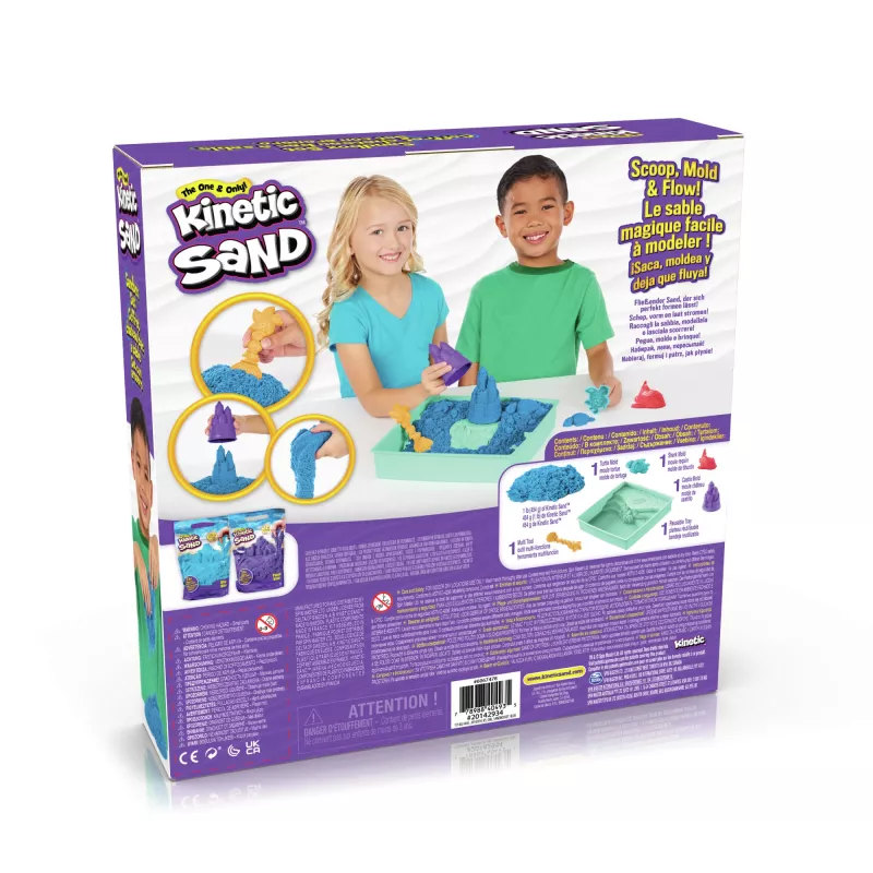 Kinetic Sand, set de arenero, regalos creativos de Pascua, incluye 1 lb de arena moldeable azul, 4 herramientas y moldes, almacenamiento, juguete sensorial para niños a partir de 3 años