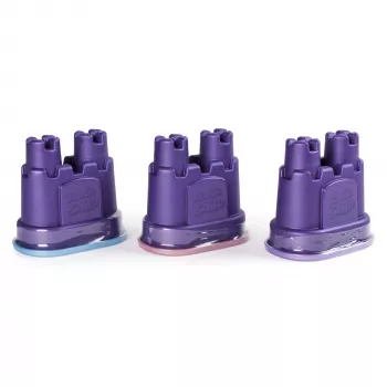 Kinetic Sand, Shimmer Sand pack de 3 con moldes y 340g, arena cinética para niños, 4 años, no tóxica, plástico, azul, rosa, lila