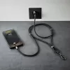 Cordón de carga USB-C Intenso para teléfono 60W carga rápida longitud ajustable 1,65m nailon negro