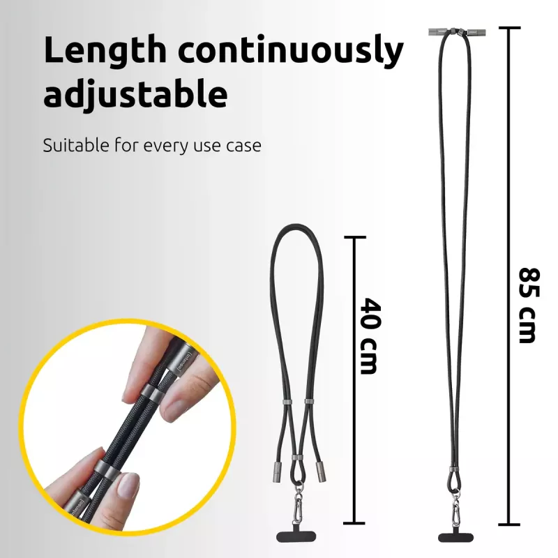 Cordón de carga USB-C Intenso para teléfono 60W carga rápida longitud ajustable 1,65m nailon negro