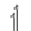 Cordón de carga USB-C Intenso para teléfono 60W carga rápida longitud ajustable 1,65m nailon negro