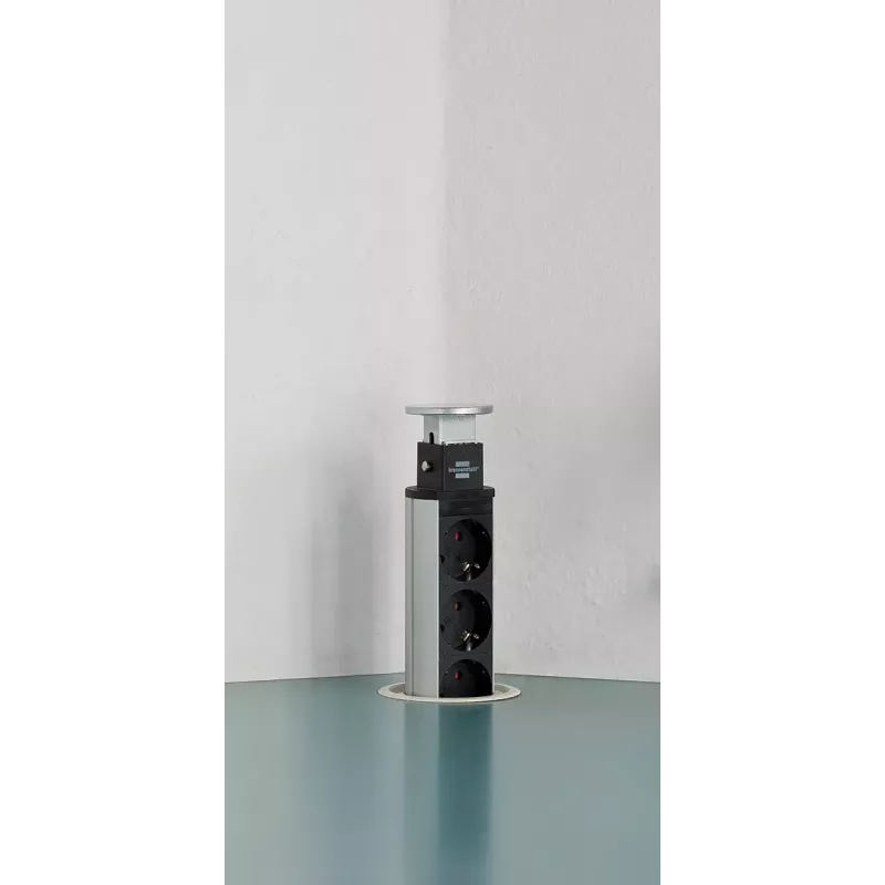 Regleta de enchufes Brennenstuhl 1396200013 2m 3 salidas AC interior aluminio negro