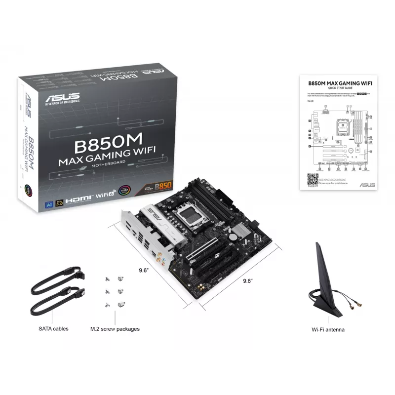 Placa base ASUS B850M MAX GAMING WIFI AMD B850 Socket AM5 micro ATX