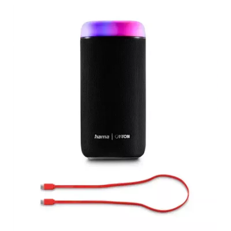 Altavoz Bluetooth CANTON Glow Pro de HAMA, negro, jack de 3,5 mm, efectos de luz LED