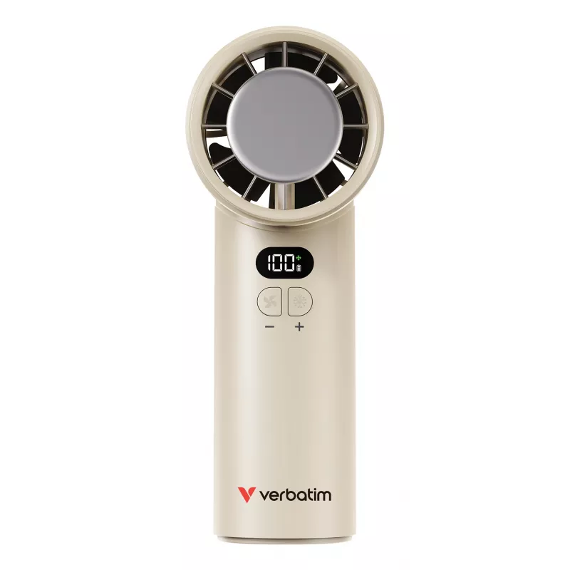 Ventilador de mano Verbatim Cool’n’Go IceTouch blanco/plata, plata, blanco, 1 ventilador, ventilador de mano, 1 ud., 8 W, iones de litio (Li-Ion)